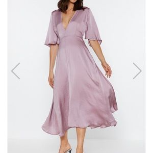 Nasty gal Give It a Whirl Plunging Dress new